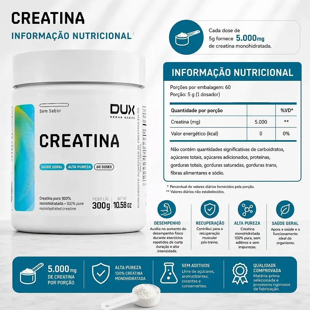 Creatina Dux 300g — Dux, foto 2 de 4