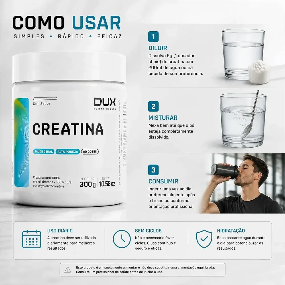 Creatina Dux 300g — Dux, foto 3 de 4