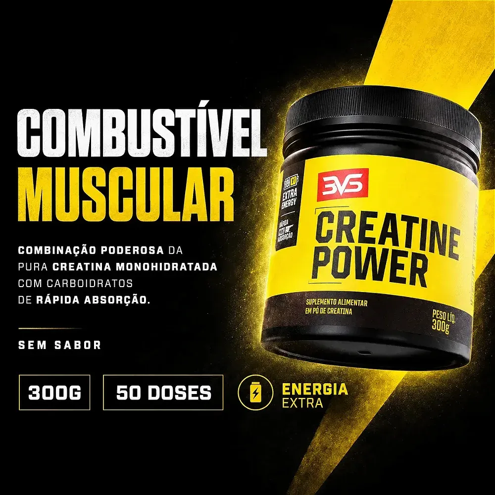 Creatina Power Extra Energy 300g — 3VS Nutrition, foto 4 de 4