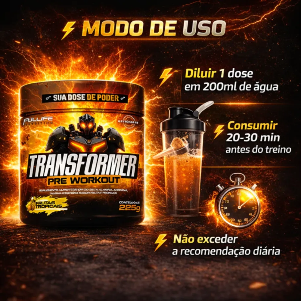 Transformer Pré-treino 45 doses — Fullife Nutrition, foto 2 de 4