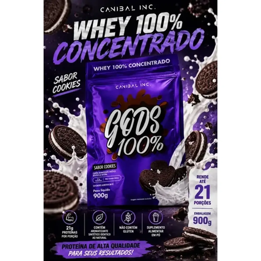 Whey 100% Gods Canibal Inc 900g — Canibal Inc, foto 2 de 4