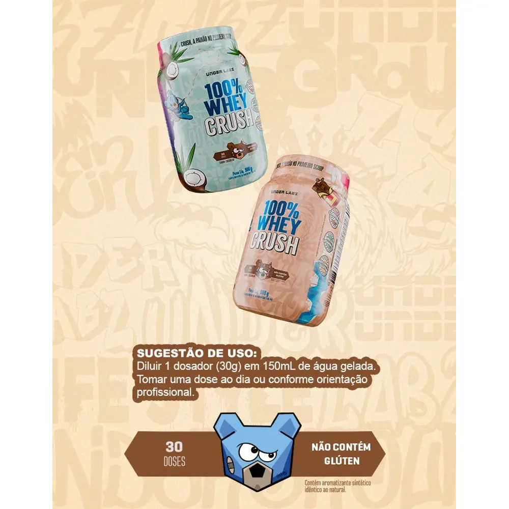 100% Whey Crush 900g — Under Labz, foto 4 de 4