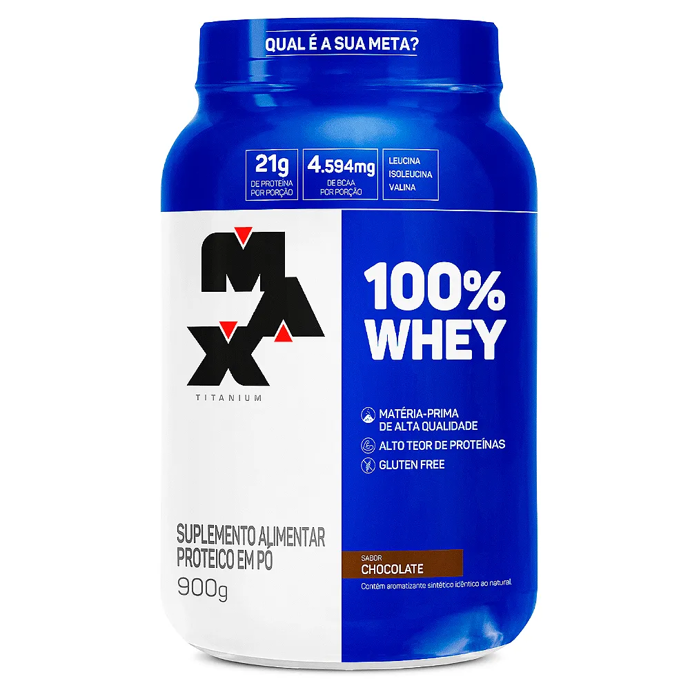 100% Whey Max Titanium 900g — Max Titanium, foto 2 de 4
